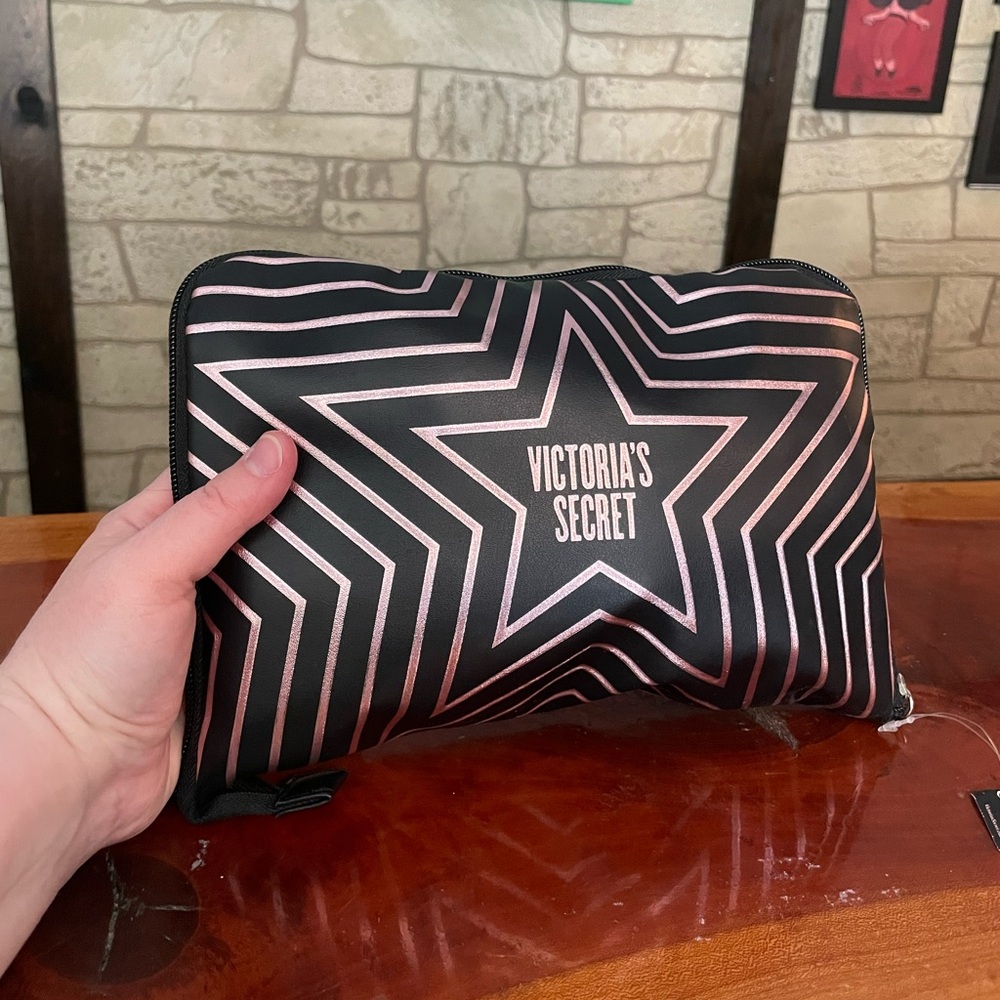 Victoria’s Secret Celestial Shimmer Star Collapsible Rosegold/Black Tote - NWT - Picture 11 of 13